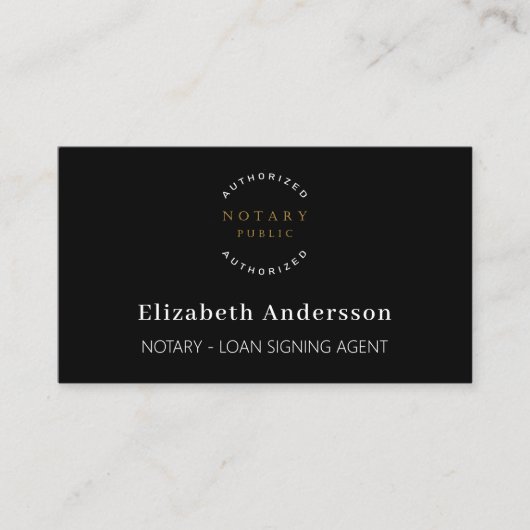 黒い公証人ローン署名エージェントの写真QRコード 名刺 (正面)