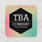 黒い六角形 – ソフトグラディエント正方形ビジネスカー スクエア名刺 (正面)