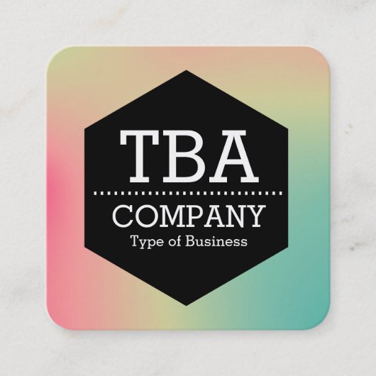 黒い六角形 – ソフトグラディエント正方形ビジネスカー スクエア名刺 (正面)