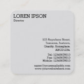 黒い六角形 – ソフトグラディエント正方形ビジネスカー スクエア名刺 (裏面)