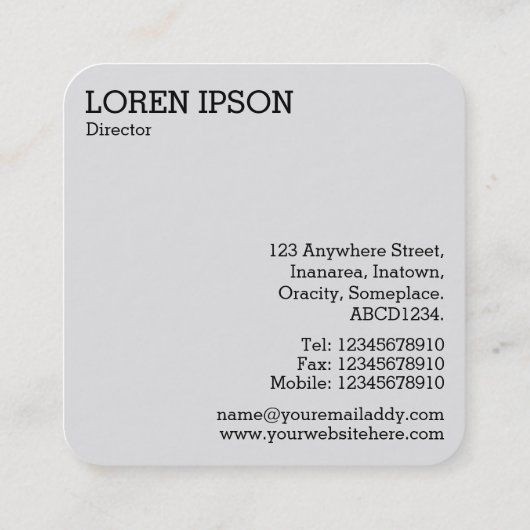 黒い六角形 – ソフトグラディエント正方形ビジネスカー スクエア名刺 (裏面)