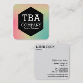 黒い六角形 – ソフトグラディエント正方形ビジネスカー スクエア名刺 (正面/裏面)