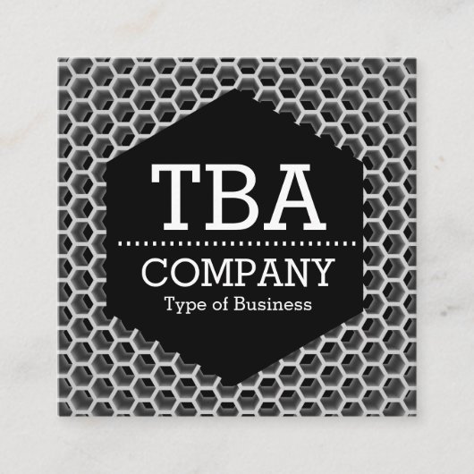 黒い六角形 – ハニカム スクエア名刺 (正面)