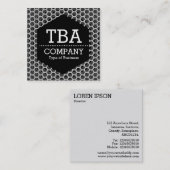 黒い六角形 – ハニカム スクエア名刺 (正面/裏面)