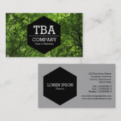 黒い六角形 – 木の上 名刺 (正面/裏面)
