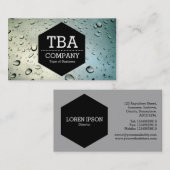 黒い六角形 – 雨が窓に付いている 名刺 (正面/裏面)