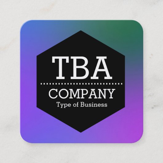 黒い六角 – ソフトグラデーション スクエア名刺 (正面)
