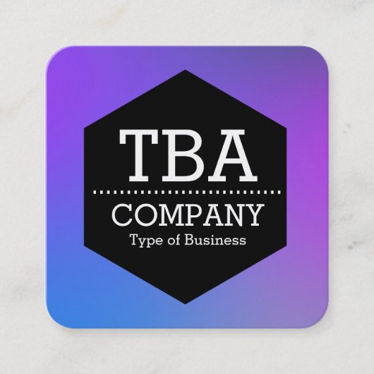 黒い六角 – ソフトグラデーション スクエア名刺 (正面)
