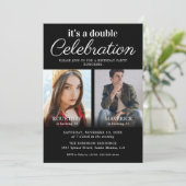 黒い共同誕生日パーティーの招待状 招待状 (スタンド正面)