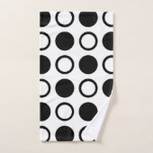 黒い円および水玉模様 バスタオルセット (ハンドタオル)