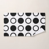 黒い円および水玉模様 バスタオルセット (ハンドタオル)