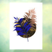 黒い円に青いシダ ウィンドウサイン (シート3)