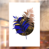 黒い円に青いシダ ウィンドウサイン (シート2)