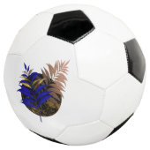 黒い円に青いシダ サッカーボール (3/4)