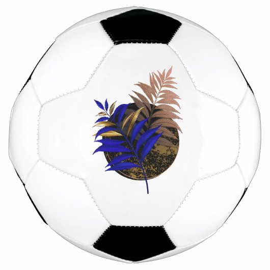 黒い円に青いシダ サッカーボール (正面)