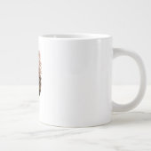 黒い円に青いシダ ジャンボコーヒーマグカップ (右)