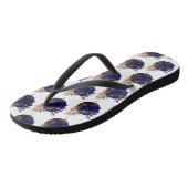 黒い円に青いシダ ビーチサンダル (アングル)