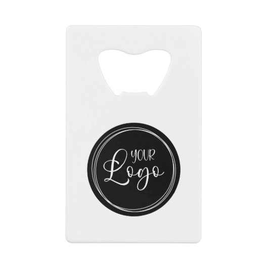 黒い円のビジネスロゴ クレジットカード栓抜き (正面)