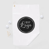 黒い円のビジネスロゴ ゴルフタオル (インサイチュ)