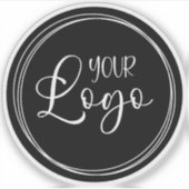 黒い円のビジネスロゴ シール (正面)