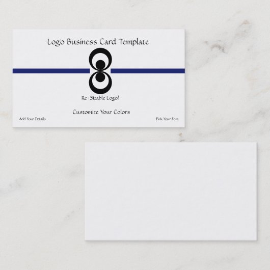 黒い円のロゴ – シンプル黒い円 名刺 (正面/裏面)