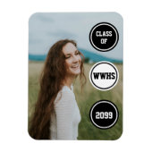 黒い円の写真を使った卒業発表 マグネット (縦)