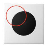 黒い円の赤い円の抽象芸術幾何学模様 タイル (正面)