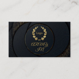 黒い円の金色の点 名刺