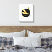 黒い円を描いたゴールデントンボ キャンバスプリント (インサイチュ (寝室))