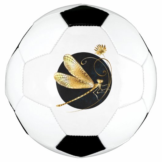 黒い円を描いたゴールデントンボ サッカーボール (正面)