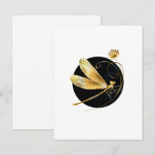 黒い円を描いたゴールデントンボ サンキューカード (正面/裏面)