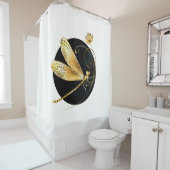 黒い円を描いたゴールデントンボ シャワーカーテン (インサイチュ)