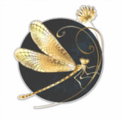 黒い円を描いたゴールデントンボ シール (正面)