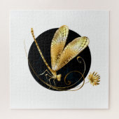 黒い円を描いたゴールデントンボ ジグソーパズル (横)