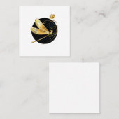 黒い円を描いたゴールデントンボ スクエア名刺 (正面/裏面)