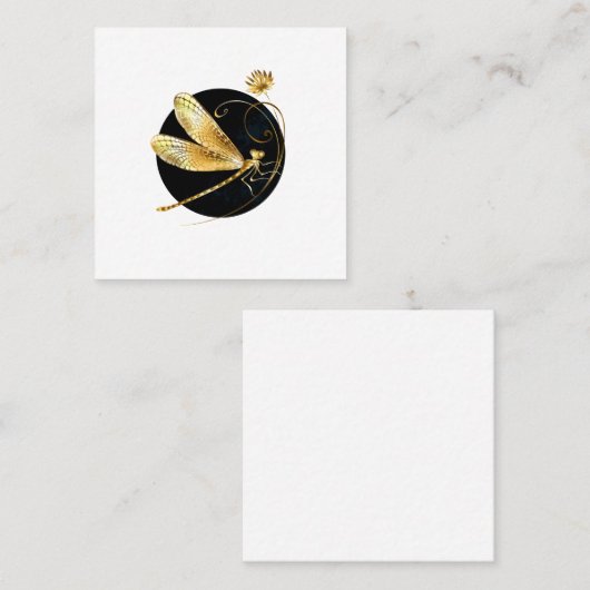 黒い円を描いたゴールデントンボ スクエア名刺 (正面/裏面)