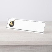 黒い円を描いたゴールデントンボ デスクネームプレート (正面)