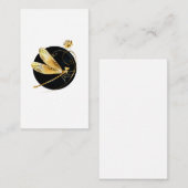 黒い円を描いたゴールデントンボ ノートカード (正面/裏面)