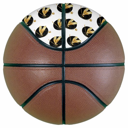 黒い円を描いたゴールデントンボ バスケットボール (右)