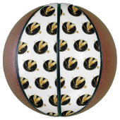 黒い円を描いたゴールデントンボ バスケットボール (縦)