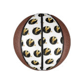 黒い円を描いたゴールデントンボ ミニバスケットボール (縦)