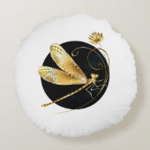 黒い円を描いたゴールデントンボ ラウンドクッション (裏面)