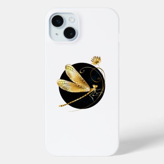 黒い円を描いたゴールデントンボ Case-Mate iPhoneケース (裏面)