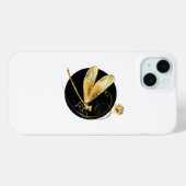 黒い円を描いたゴールデントンボ Case-Mate iPhoneケース (裏面 (横))