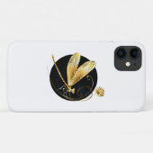 黒い円を描いたゴールデントンボ Case-Mate iPhoneケース (裏面(横))