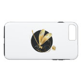 黒い円を描いたゴールデントンボ Case-Mate iPhoneケース (裏面(横))