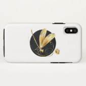 黒い円を描いたゴールデントンボ Case-Mate iPhoneケース (裏面(横))