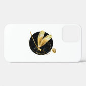 黒い円を描いたゴールデントンボ Case-Mate iPhoneケース (裏面 (横))