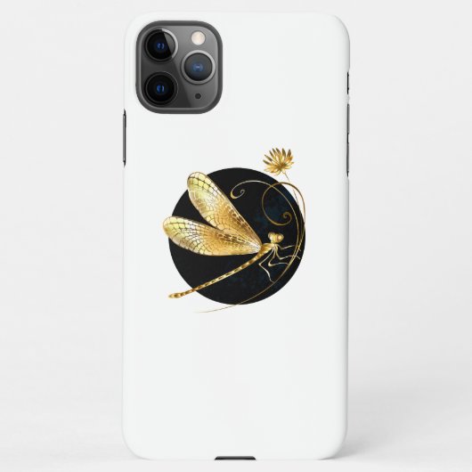 黒い円を描いたゴールデントンボ iPhoneケース (裏面)