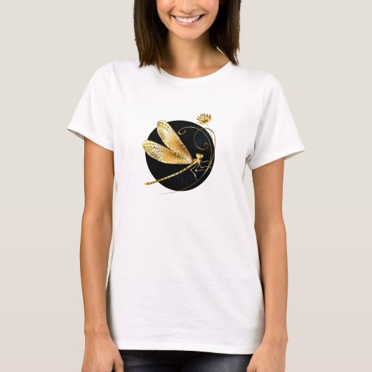 黒い円を描いたゴールデントンボ Tシャツ (正面)